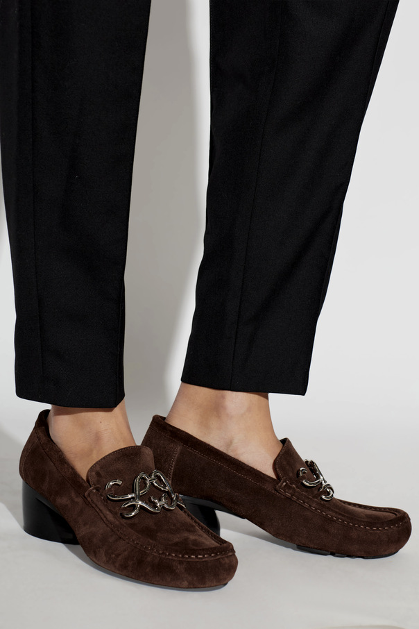 Loewe ‘oval double l’ heeled loafers
