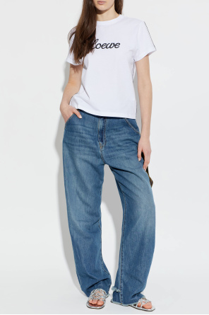 Loewe ‘Petal Anagram’ leather slides