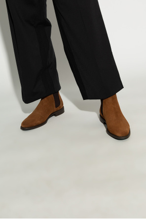 Leather chelsea boots od Briar field jacket Blu