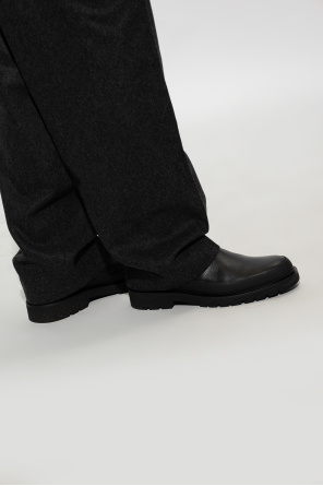 ‘geyser’ chelsea boots od Parisian leather-look tie waist shirt in burgundy