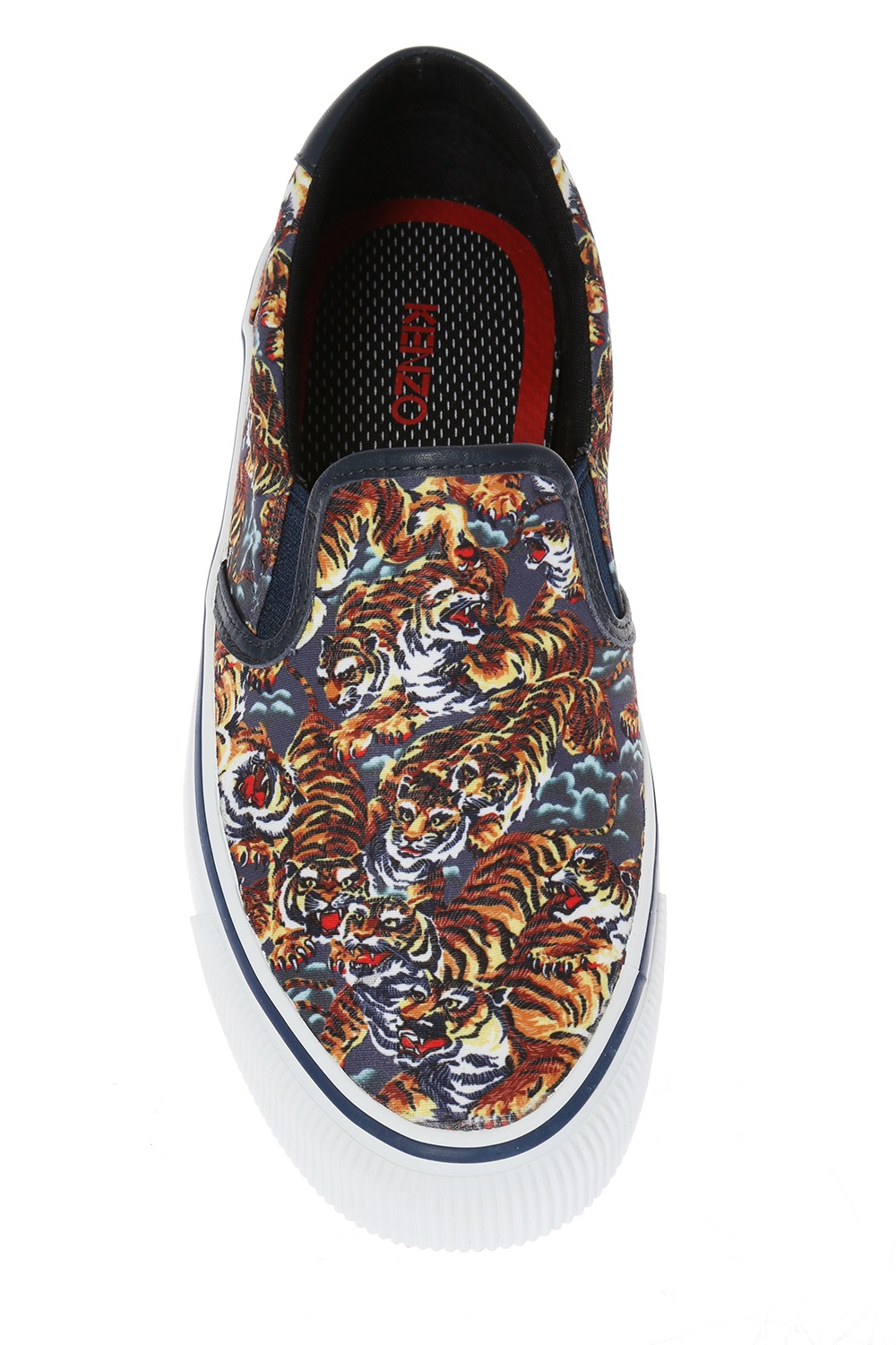 patterned slip on sneakers