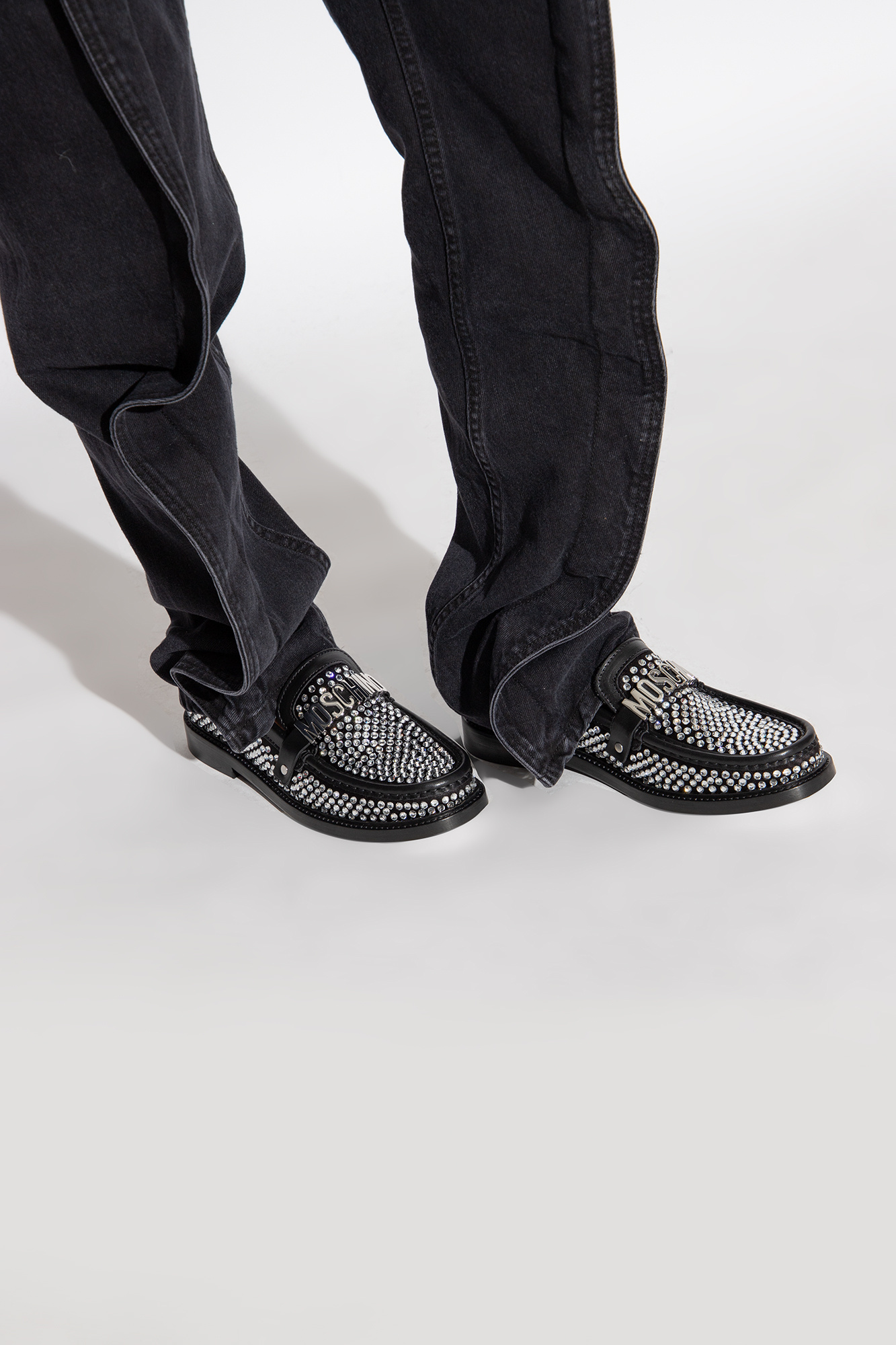 Black Leather loafers Moschino - Vitkac Canada