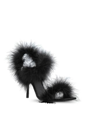 Moschino Sandalen mit Absatz und Federn