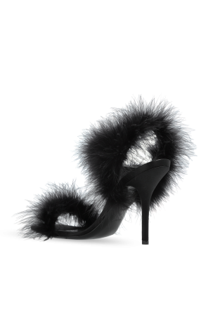 Moschino Sandalen mit Absatz und Federn