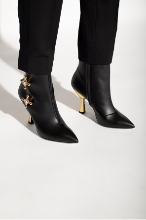 Leather heeled ankle boots od Moschino