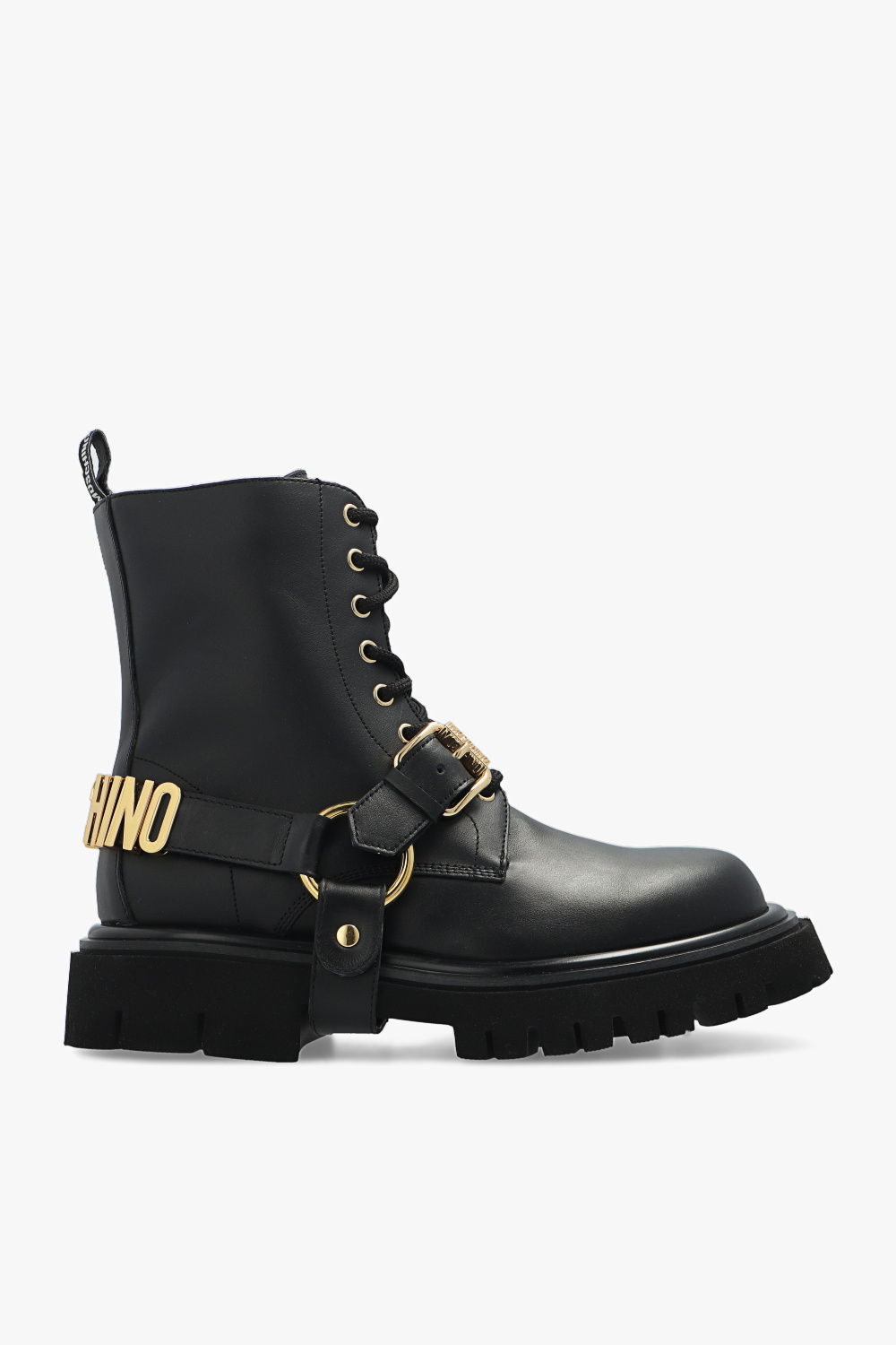 Moschino Leather ankle boots with logo