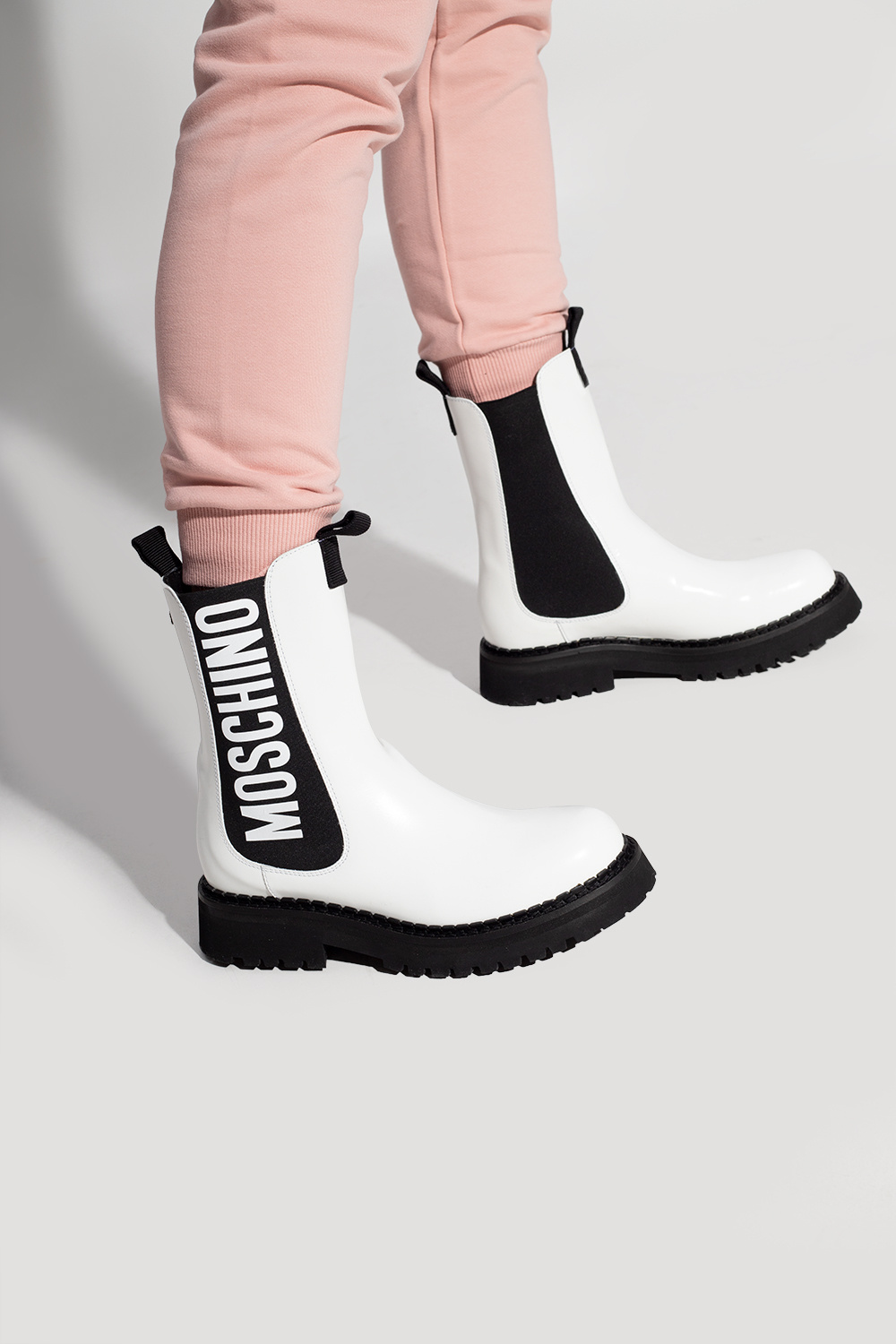 Moschino Chelsea boots with logo