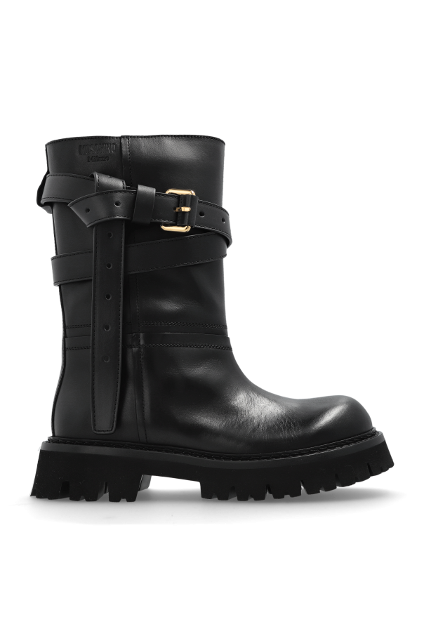 Moschino Skórzane botki