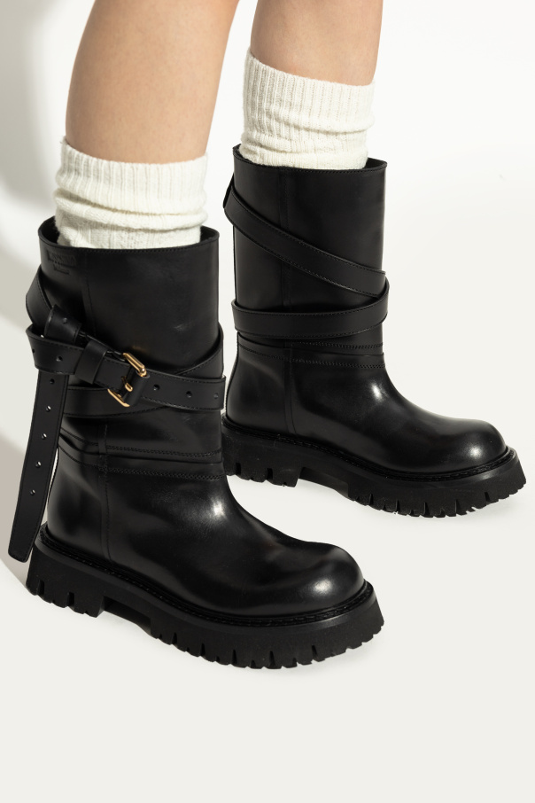 Moschino Skórzane botki