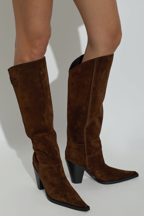 Moschino Botas altas de ante con tacón