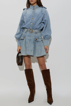 Moschino Botas altas de ante con tacón