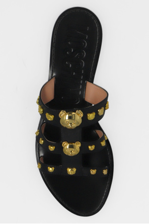 Moschino Leather slides with teddy bear