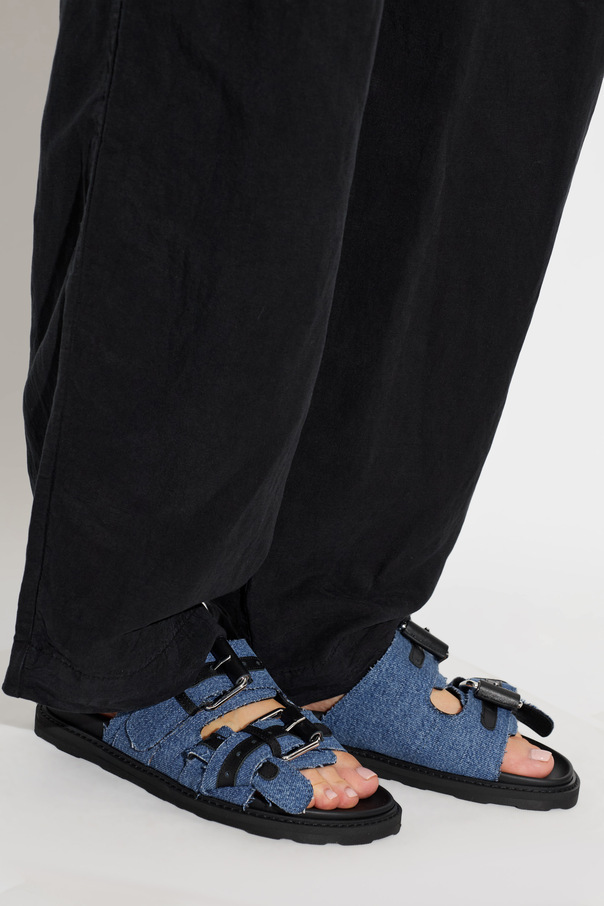 Moschino Denim mules with a vintage effect