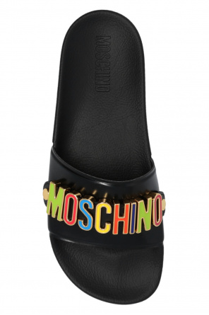 Moschino Leather Combat Boots With Studs