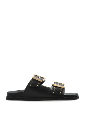 Leather slides 