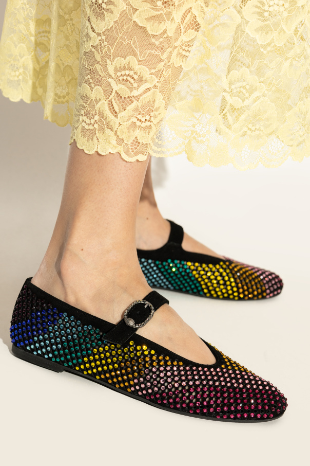 Kurt Geiger Ballerinas with shimmering "Mayfair" crystals