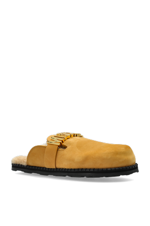 Moschino Suede mules with logo