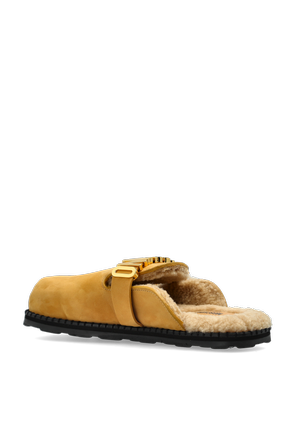 Moschino Suede mules with logo