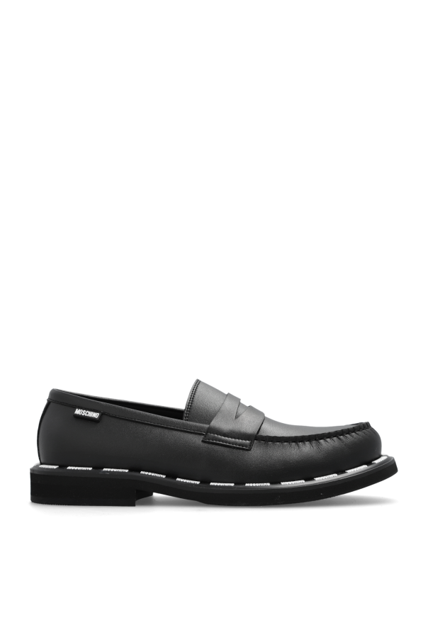 Black Leather shoes Moschino - Vitkac Canada