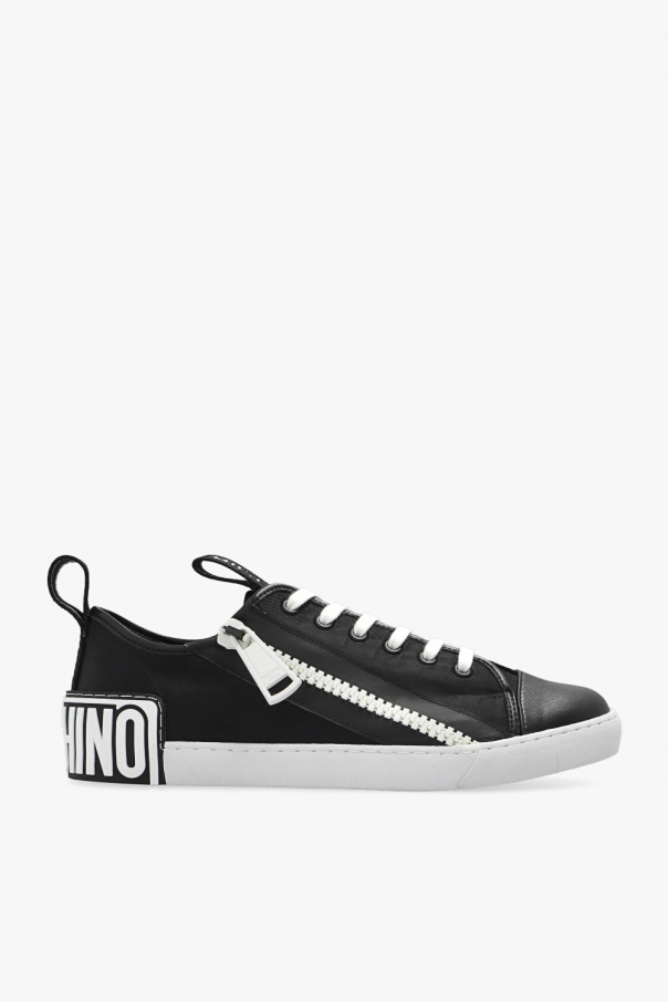 Moschino A closer look at Nick Jonas square-toe dress shoes