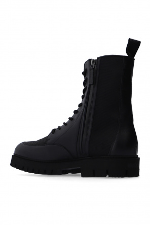 Moschino Leather boots with logo