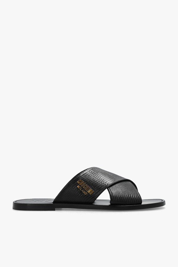 McnallysayajiShops Switzerland - My favourite interseason shoes are - Black  Leather slides Moschino