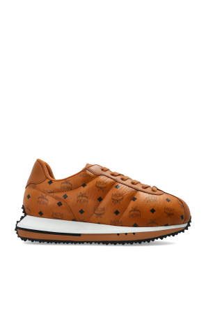 Leather sports shoes with monogram