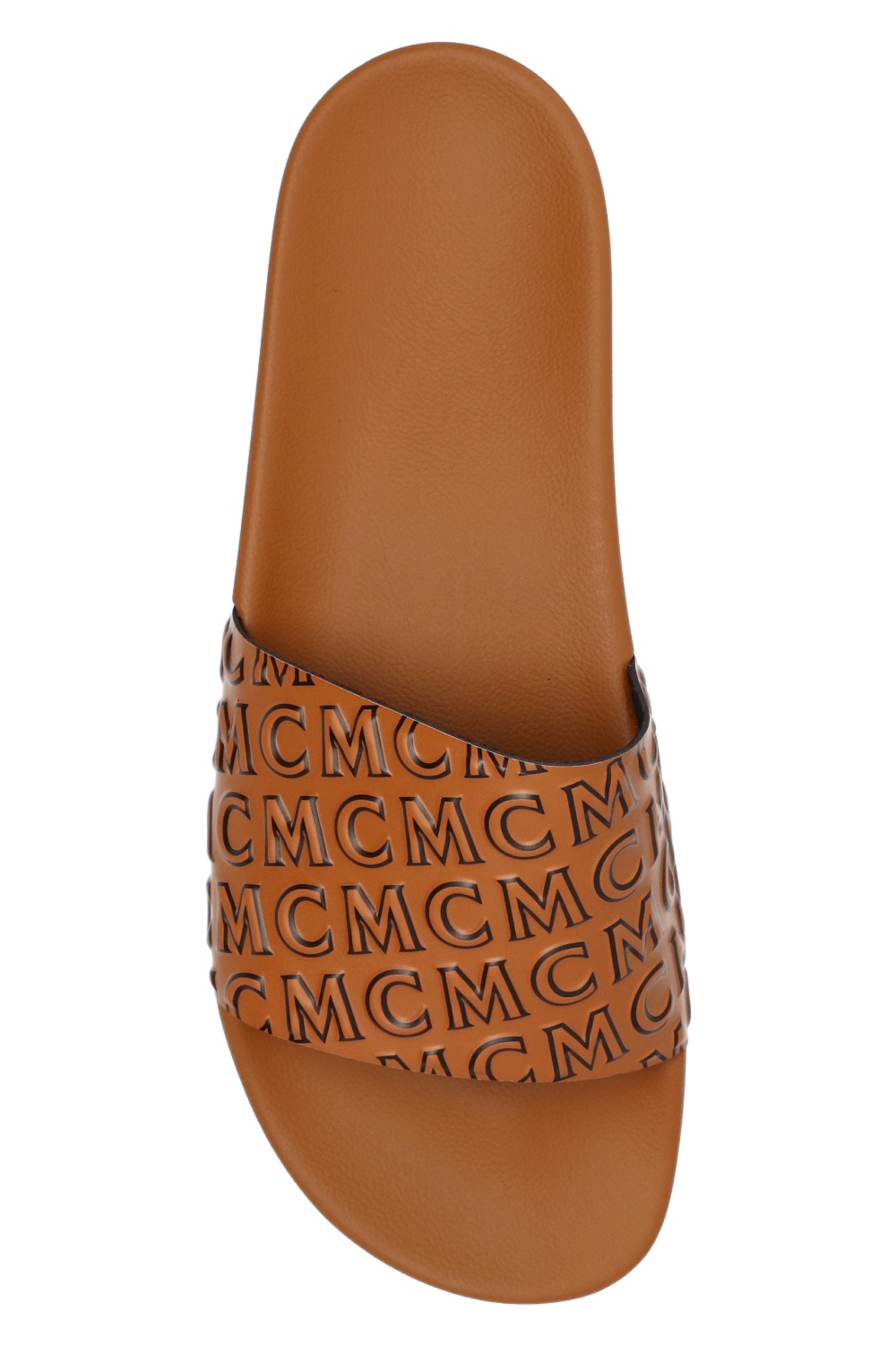 MCM Mens Monogram Logo Print Rubber Slides Sandals Red Size 13