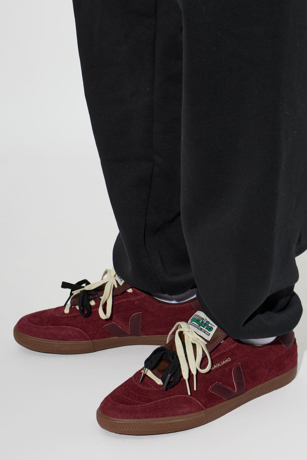 Veja Burgundy low-top trainers