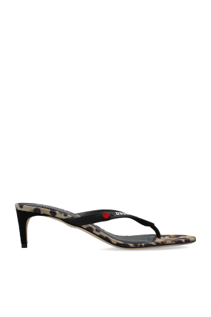 Heeled mules with logo