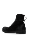Marsell BLACK Leather ankle boots 'Zucca Zeppa Lace Up'