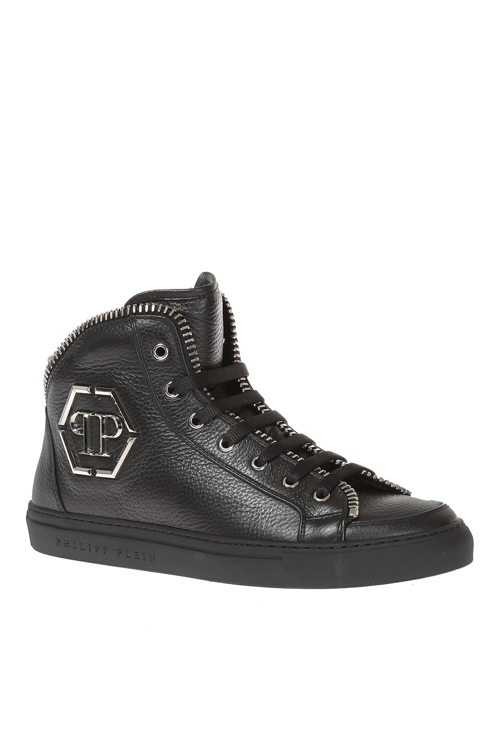 Philipp Plein Sneakers In Grained Leather in White for Men