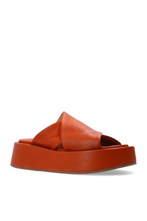 Marsell Leather platform slides