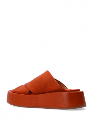 Marsell Leather platform slides