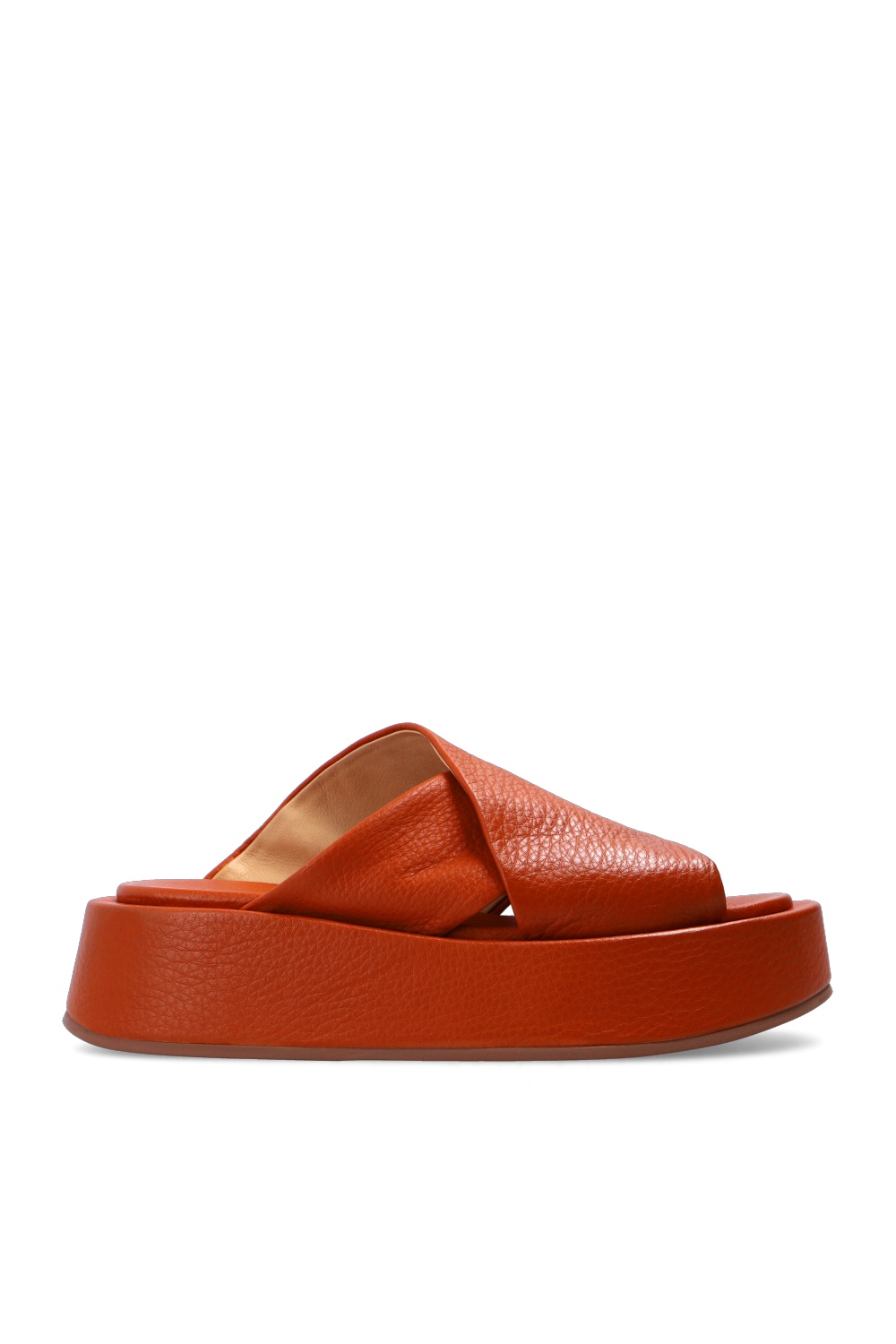 Marsell Leather platform slides