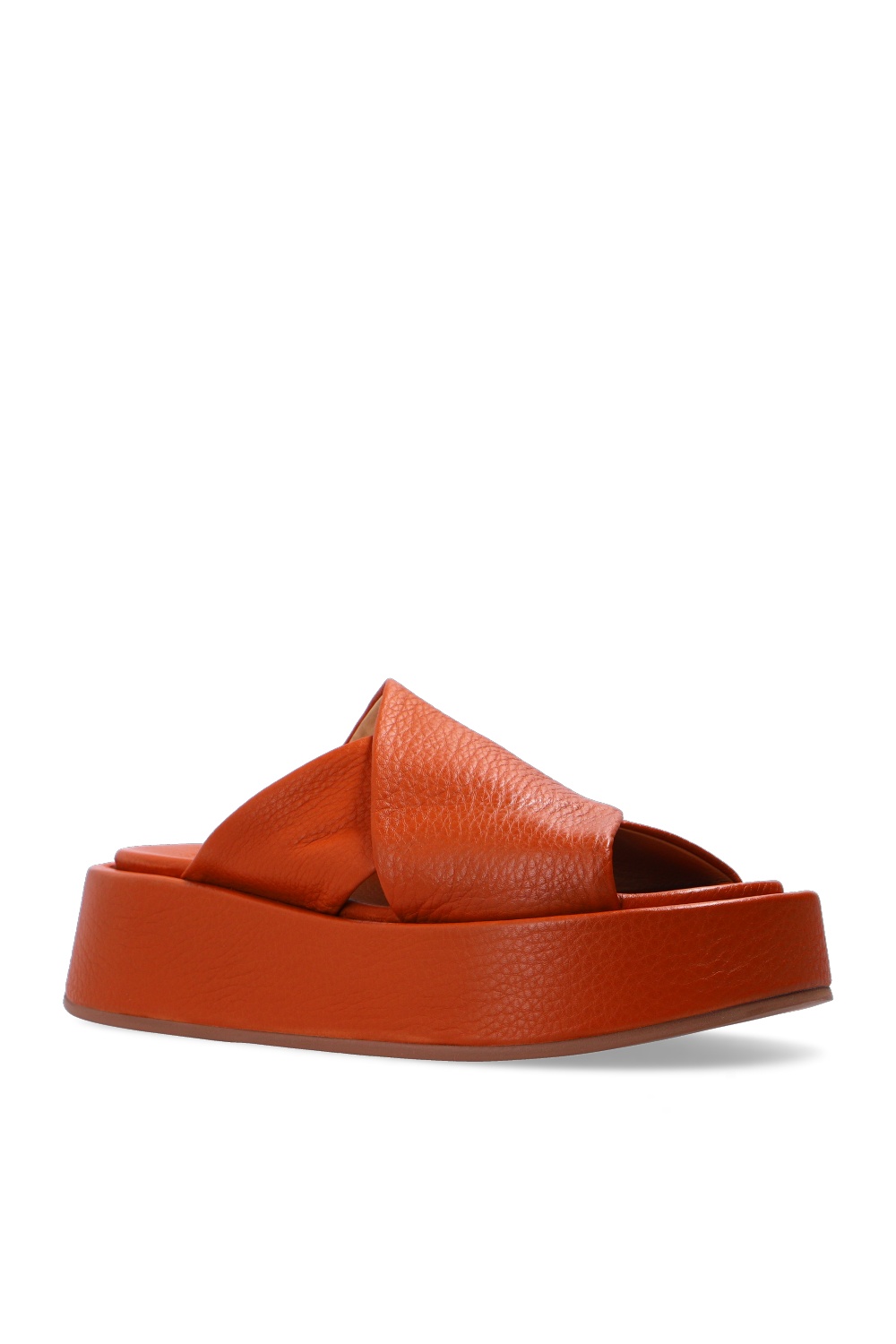 Marsell Leather platform slides