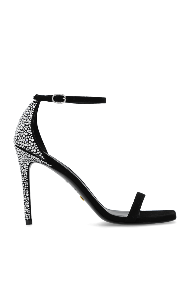 Stuart Weitzman ‘Nudistcurve Royale’ suede heeled sandals