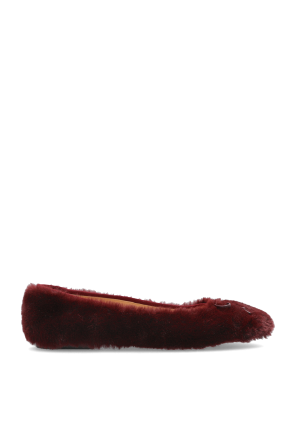 Ballet flats made of faux fur
