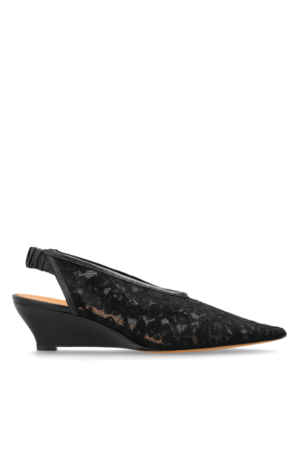 Lace wedge shoes od Odissi