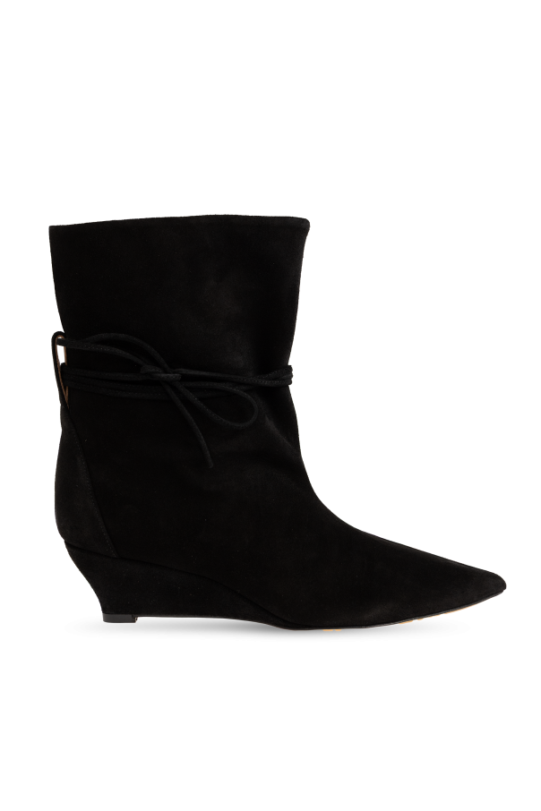 Suede wedge ankle boots od Odissi