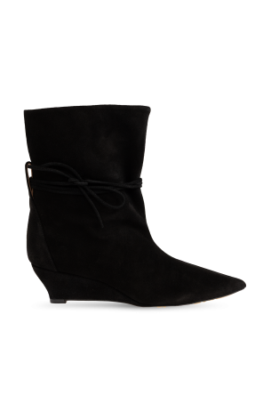Suede wedge ankle boots
