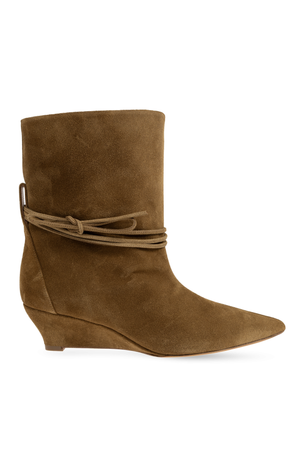 Suede wedge ankle boots od Odissi