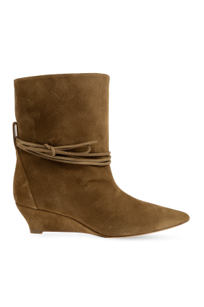 Suede wedge ankle boots