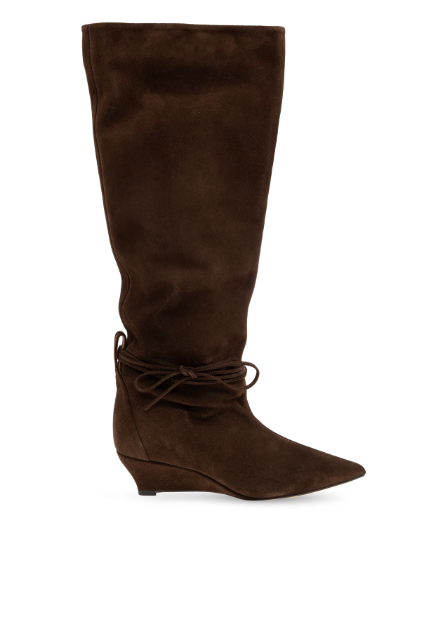 Suede wedge-heeled boots od Odissi