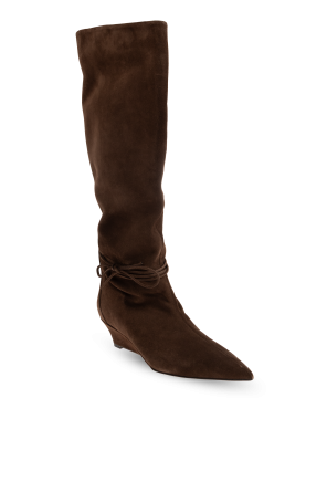 Odissi Suede wedge-heeled boots