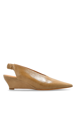 Skórzane buty na koturnie