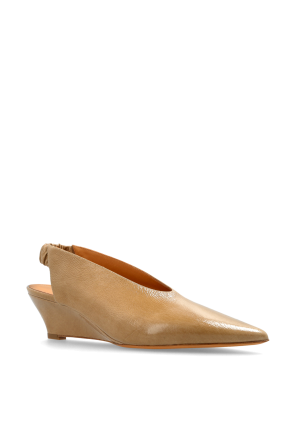 Odissi Leather wedge shoes