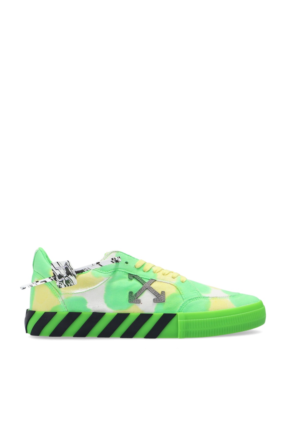 off white low vulcanized sneakers green