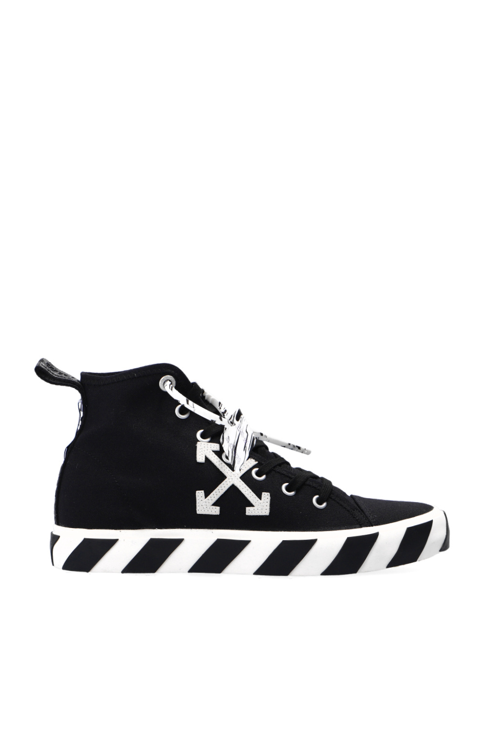 Off-White Mid Top Vulcanized Leather White White, High-Top Sneaker