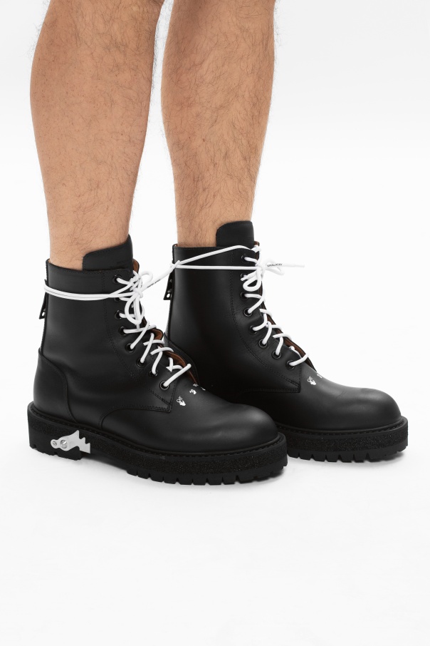 Off-White Dolce & Gabbana slip-on calf leather boots